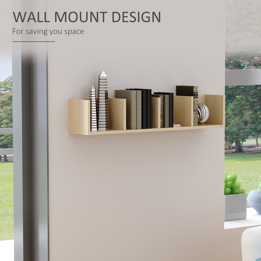 HOMCOM Wall Mount CD DVD/Blu-ray Media Storage Rack Cubes Wooden Shelf Unit Bookcase Display