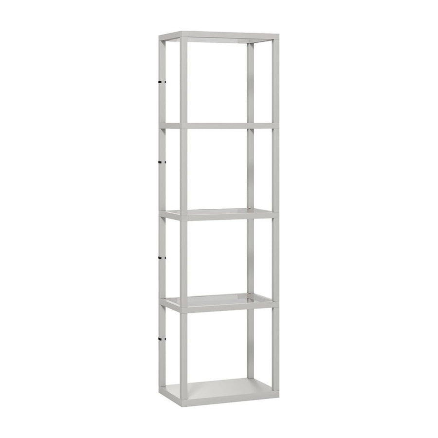 HOMCOM LED Floor Lamp with Glass Shelves, 4 Layers Dimmable Tall Standing Lamp, Modern Column Shelf Floor Light for Living