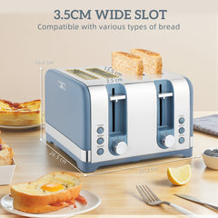 HOMCOM Sleek Textured Kettle and Four-Slice Toaster Set - Blue - product image 8