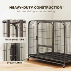 PawHut Heavy Duty Dog Crate,109 x 72 x 85 cm, Large Dog Cage for Small to Large Breeds