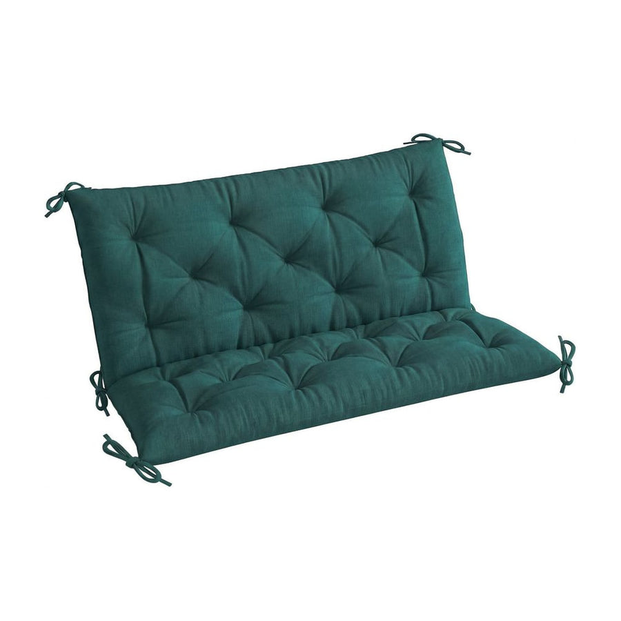 Outsunny 2 Seater Bench Pad, Garden Chair Cushion with Back and Ties for Indoor and Outdoor Use, 98 x 100 cm, Green