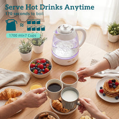 HOMCOM Kettle and Toaster Set, 1.7L 3000W Rapid Kettle with Strix Thermostat, 4 Slice Toaster with 7 Browning Controls, Cream