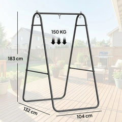 Outsunny Hammock Chair Stand Only 150KG Load Capacity for Indoor Outdoor, Black