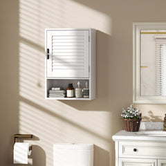 HOMCOM Bathroom Cabinet, Wall Mounted Storage Cabinet with Adjustable Shelves, 40 x 20 x 60 cm, White