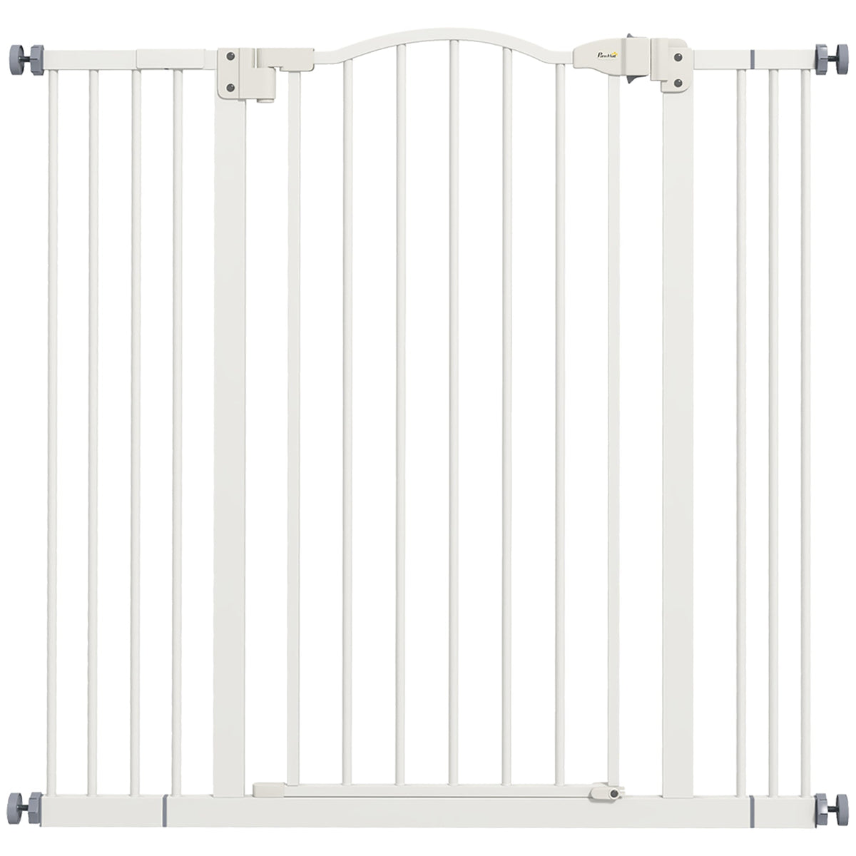 PawHut Pressure Fit Dog Stair Gate No Drilling Safety Gate Auto Close for Doorways, Hallways, 74-100cm Adjustable, 94cm Tall, White