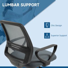 Vinsetto 102.5-126cm Draughtsman Office Chair, with Footrest - Grey