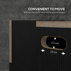 SPORTNOW Multi-Faceted Jump Box Wooden Step Up Home Gym Exercise Black product image