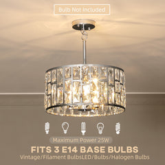 HOMCOM 72 Glass Crystallite Chandelier - Silver-Tone