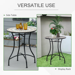 Outsunny Φ60cm Mosaic Outdoor Patio Table - Green