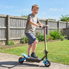 AIYAPLAY Foldable Kids Electric Scooter with LCD Display, Dual Shock Absorption, Up to 15 KM/H, Max Range 6 KM for Age 6-14, Blue