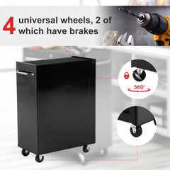 HOMCOM 5-Drawer Tool Box on Wheels, Lockable Tool Storage Cabinet with EVA Pat, Black - product image 5