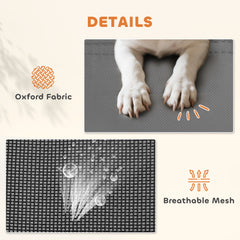 PawHut Outdoor Dog Bed with Removable Canopy, Portable Raised Dog Bed for Camping, Garden & Beach, Water-Resistant UV-Protection Mesh Pet Cot Sun Lounger, for XL Pets, 122 x 92 x 108 cm, Grey