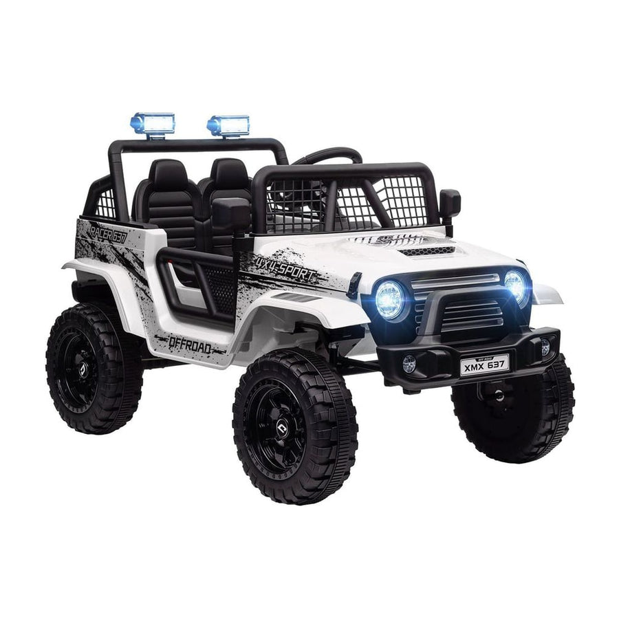 AIYAPLAY 12V Battery Powered Kids Ride-On Car in White