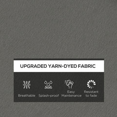 Outsunny 4-Piece Seat Cushions Pillow Replacement, Patio Chair Cushions Set with Ties for Indoor Outdoor, Charcoal Grey