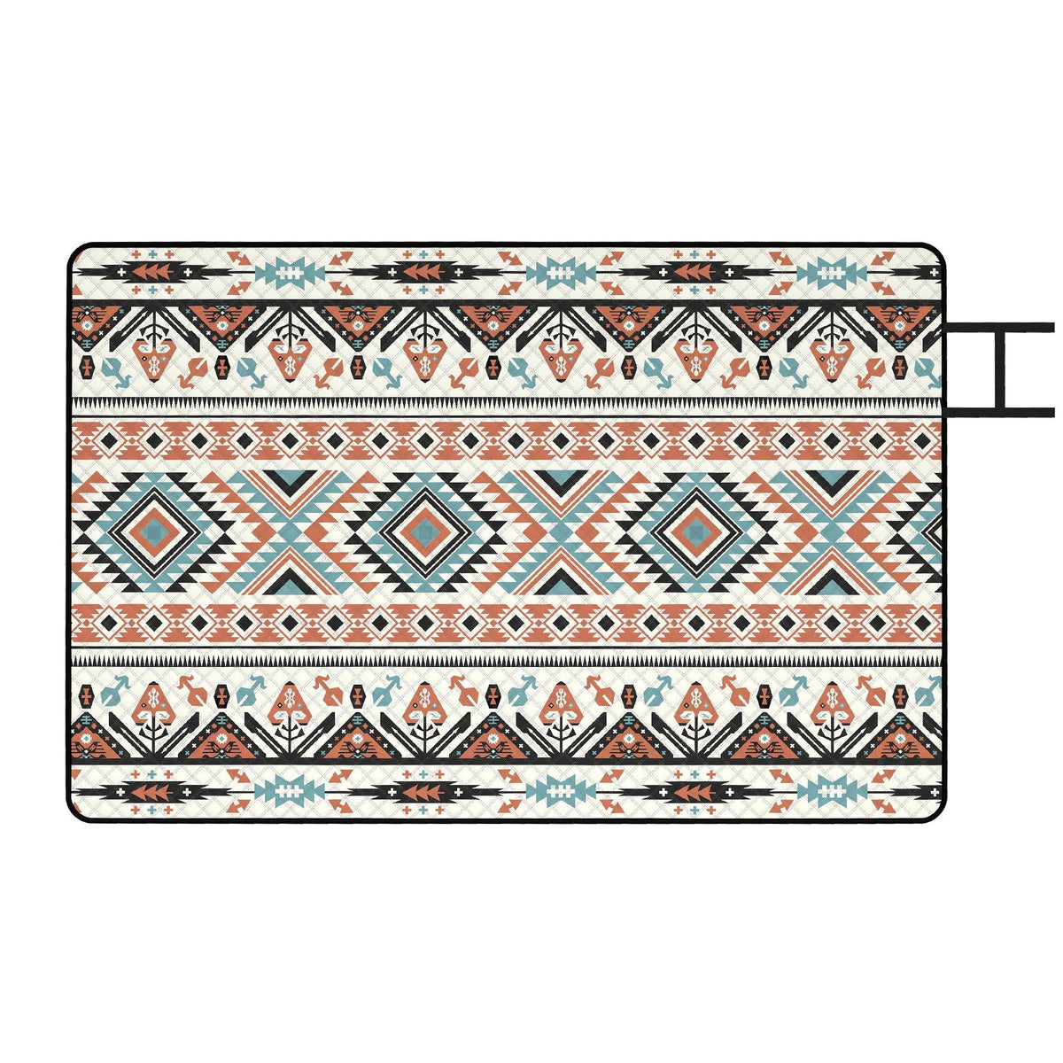 Outsunny Picnic Blanket, 300x200CM Large Beach Blanket Outdoor Picnic Mat with Integrated Strap for Camping, Mix-Colour
