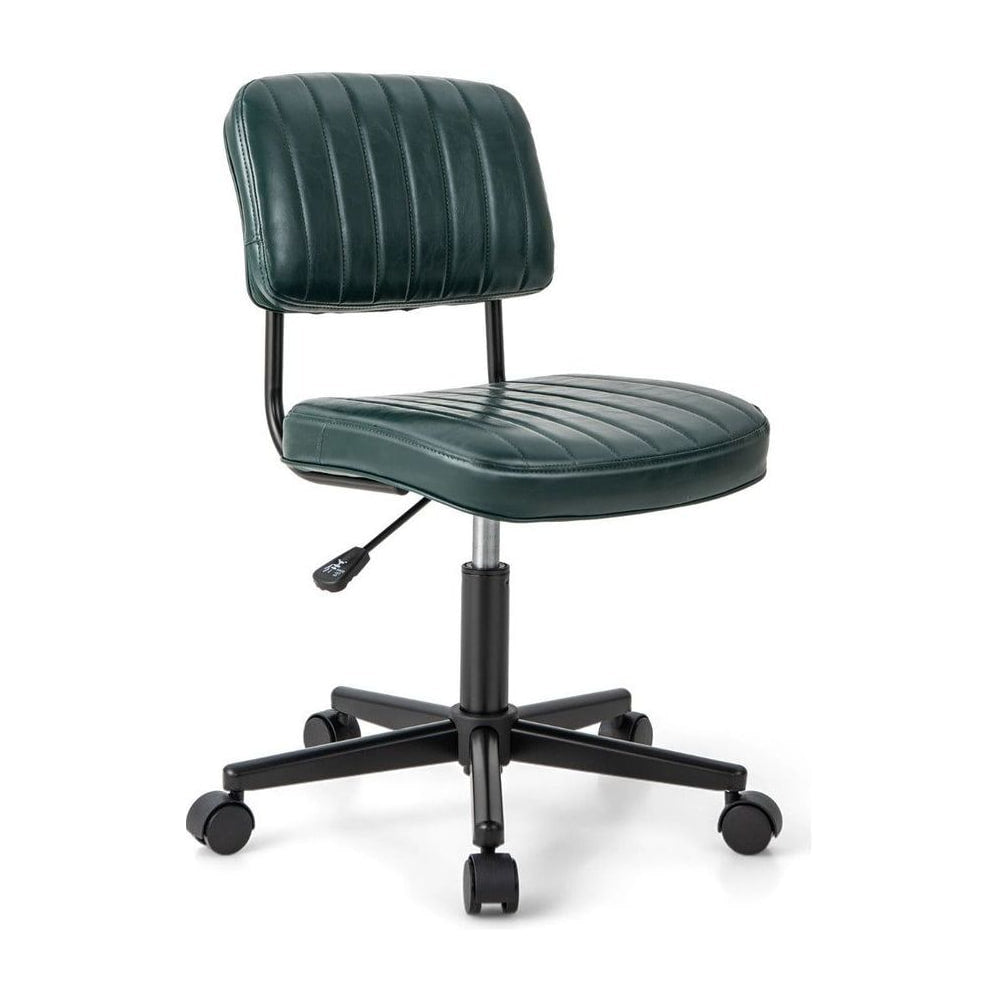 Adjustable Ergonomic Leisure Chair with PU Leather in green, shown from the front