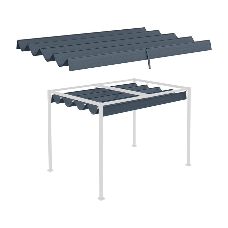 Outsunny Pergola Cover Roof, 2.86 x 2.45 m Retractable Sun Shade Top for 3 x 2m Pergola Frame, UV30+ Protected, Dark Grey