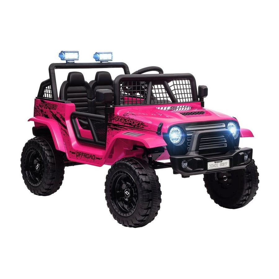 AIYAPLAY 12V Battery Powered Kids Ride-On Car in Pink