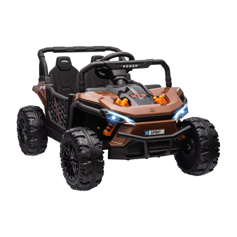 AIYAPLAY 12V Battery Powered Ride on Truck w/ Remote in Brown
