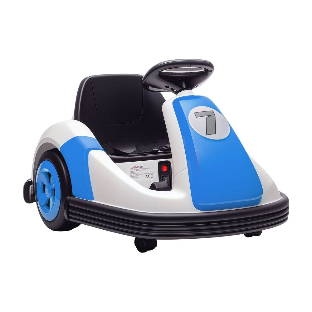 AIYAPLAY Kids Bumper Car with 360-Degree Rotation, 6V Electric Ride On Car with Music and Horn for 3-8 Years Old, Blue