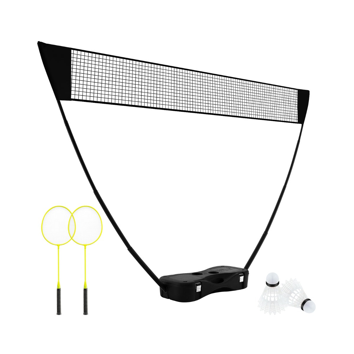 All-In-One Portable Badminton Net Set with Storage Base-Black