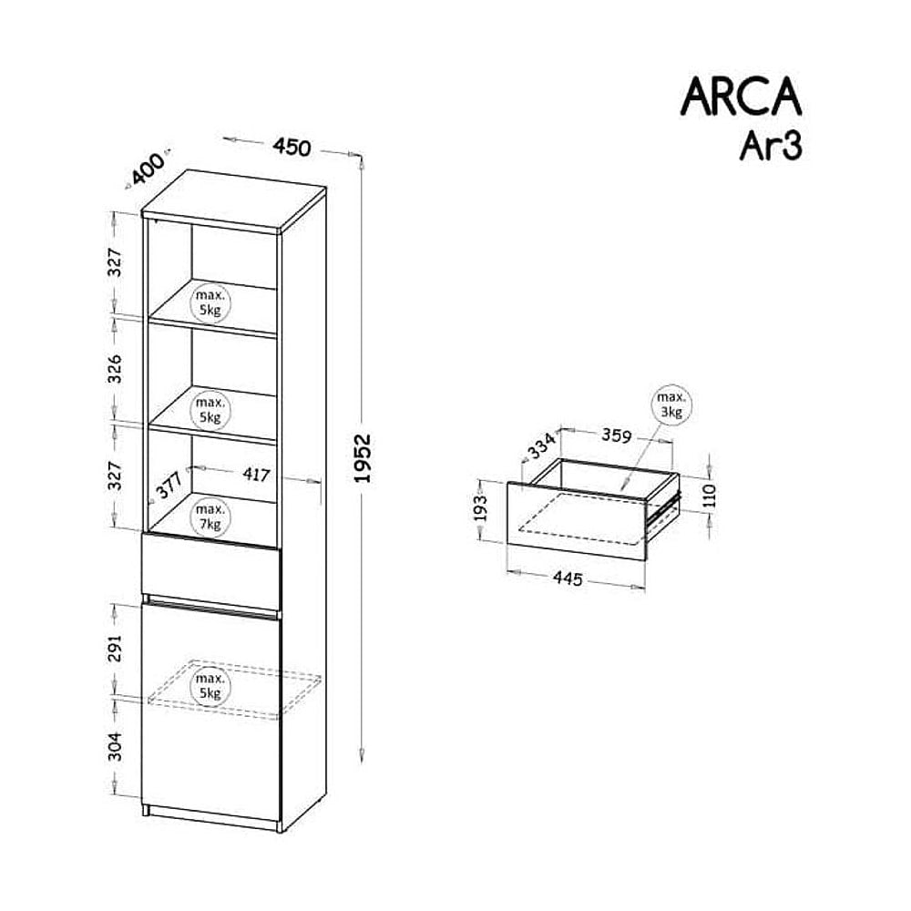 Arca AR3 Tall Cabinet 45cm - product image 3