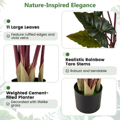 Artificial Rainbow Taro Tree 160cm Tall Fake Pre-potted Plant-1 Pack