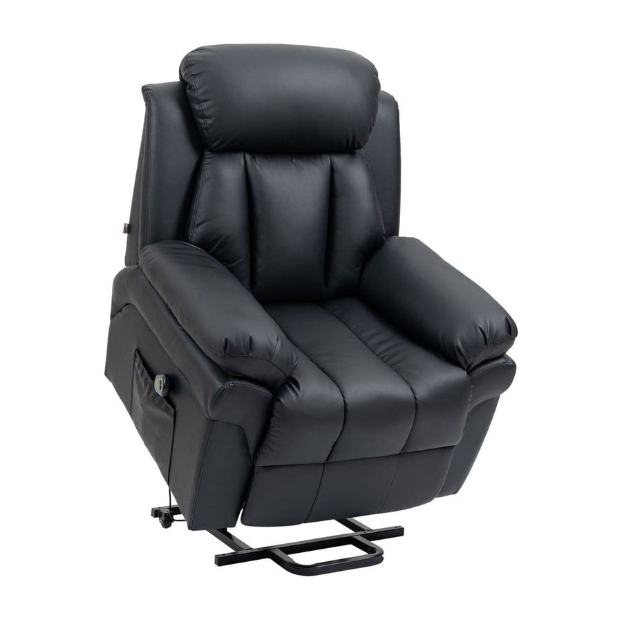 HOMCOM Power Lift Chair Recliner for Elderly, Electric Recliner Chair, Overstuffed Faux Leather Riser and Reclining Armchair