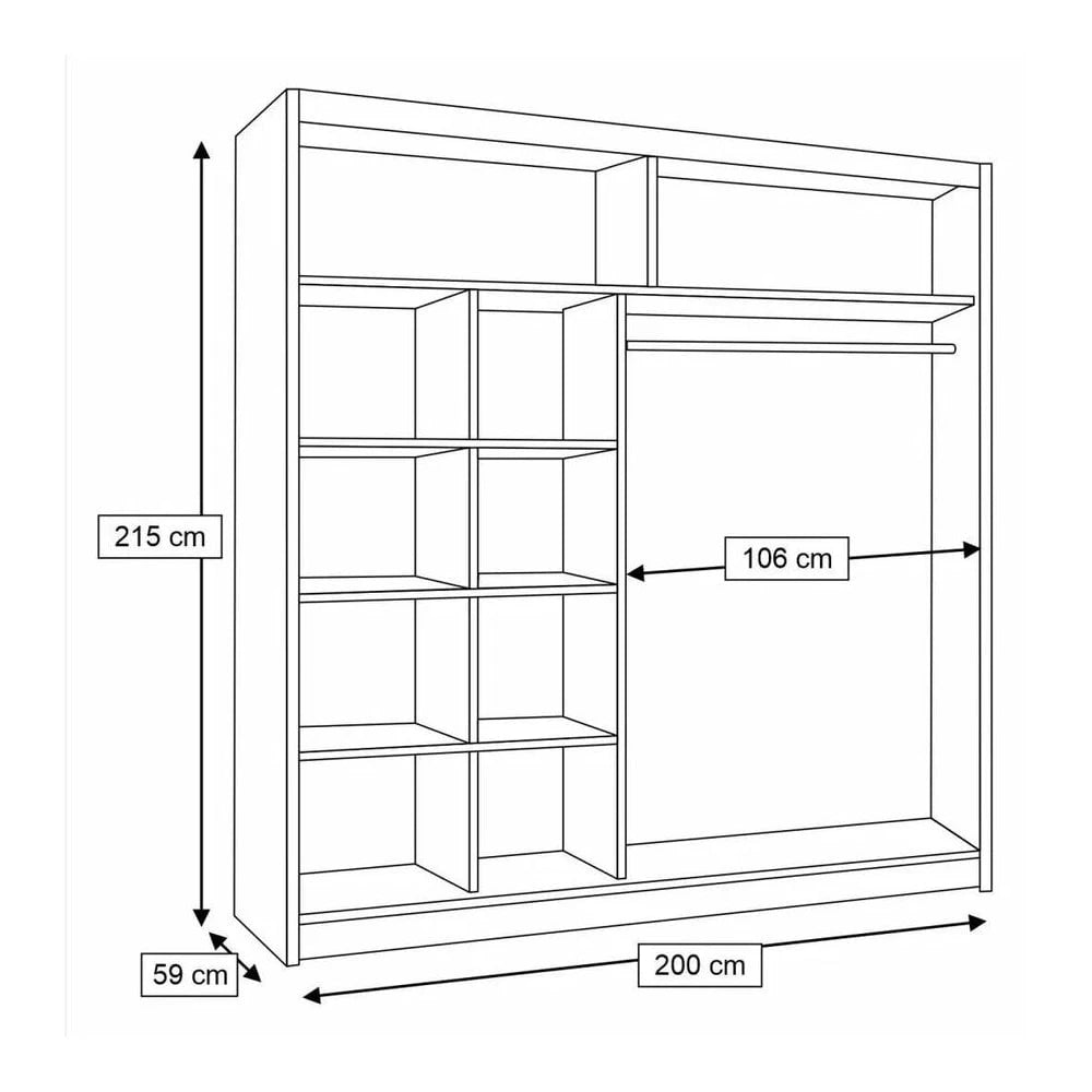Avantgarde AV1 Sliding Door Wardrobe 200cm - product image 3