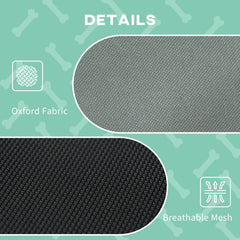 PawHut Outdoor Dog Bed with Removable Canopy, Portable Raised Dog Bed for Camping, Garden & Beach, Water-Resistant UV-Protection Mesh Pet Cot Sun Lounger, for Large Pets, 92 x 76 x 90 cm, Grey