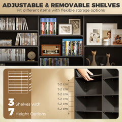 HOMCOM 1032 CD/594 DVD Storage Unit, Blu-ray Media Storage Shelf with 24 Compartments and 18 Adjustable Shelves, Black