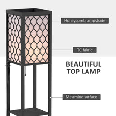 HOMCOM Three-Shelf Standing Lamps Set of 2 - Black