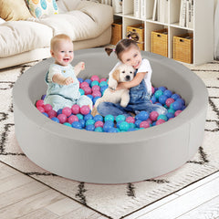 Ball Pit for Toddlers Baby Foam Ball Pit with Ocean Balls Soft Round Kids Ball Pool-Grey