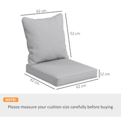 Outsunny Seat and Back Padded Cushion Set, CUSHION ONLY - Light Grey