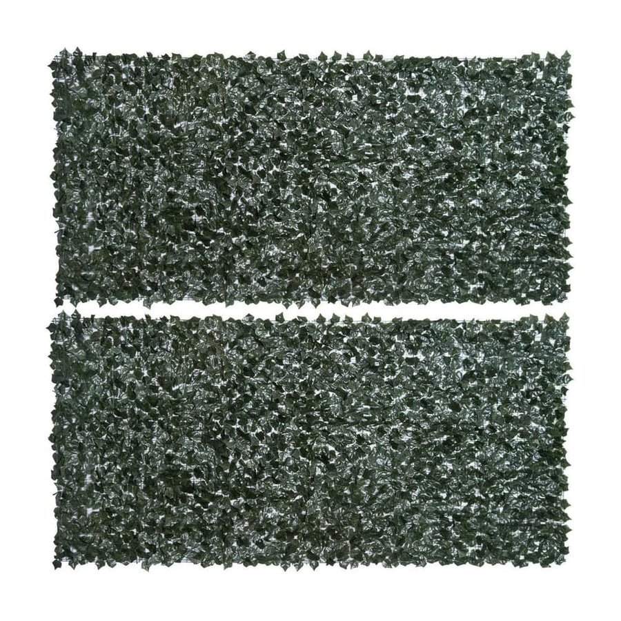 Outsunny 2-Piece Artificial Leaf Hedge Screen Privacy Fence Panel for Garden Outdoor Indoor Decor, Dark Green, 3M x 1.5M