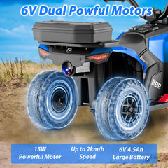 6V Kids Electric Quad Bike with Spray Function and Storage Box-Blue