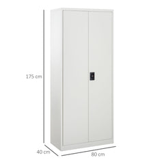 Vinsetto Lockable Filing Cabinet Tall Adjustable Shelf Large Office Storage for Office Use, White