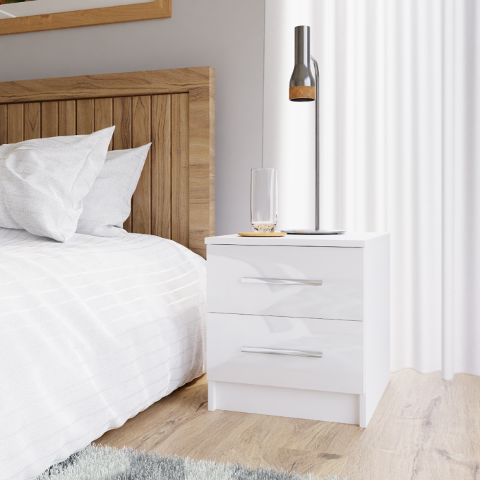 Bedside Table EPSOM White Gloss
