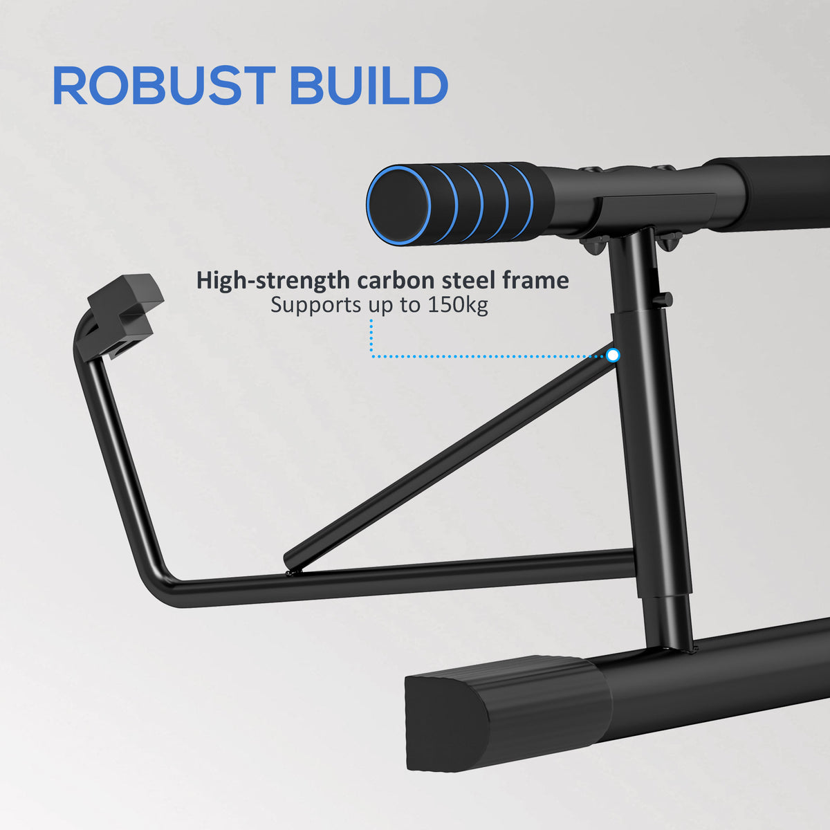 SPORTNOW Pull-Up Bar, No-Drilling Chin-Up Bar, Push-Up Stand with Resistance Bands, Padded Handles for Home Gym Exercise
