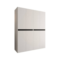 The white hinged wardrobe from a side angle with doors closed