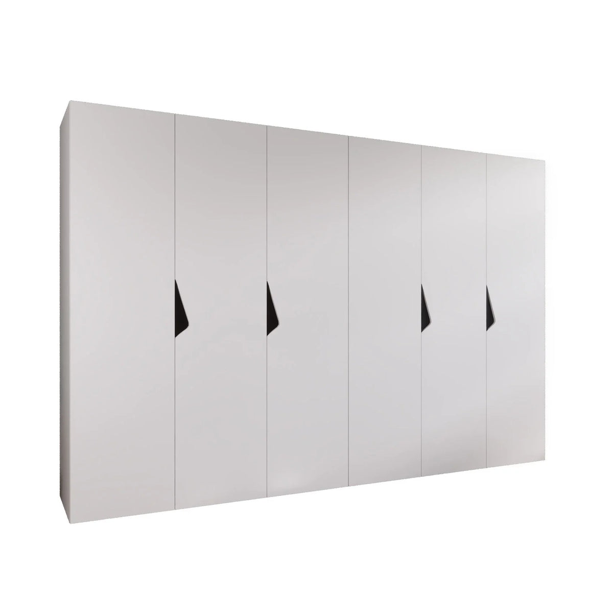 The hinged wardrobe in a white finish shown from the front