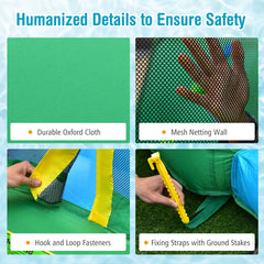 7 in 1 Bounce House with Slide and Trampoline without Blower