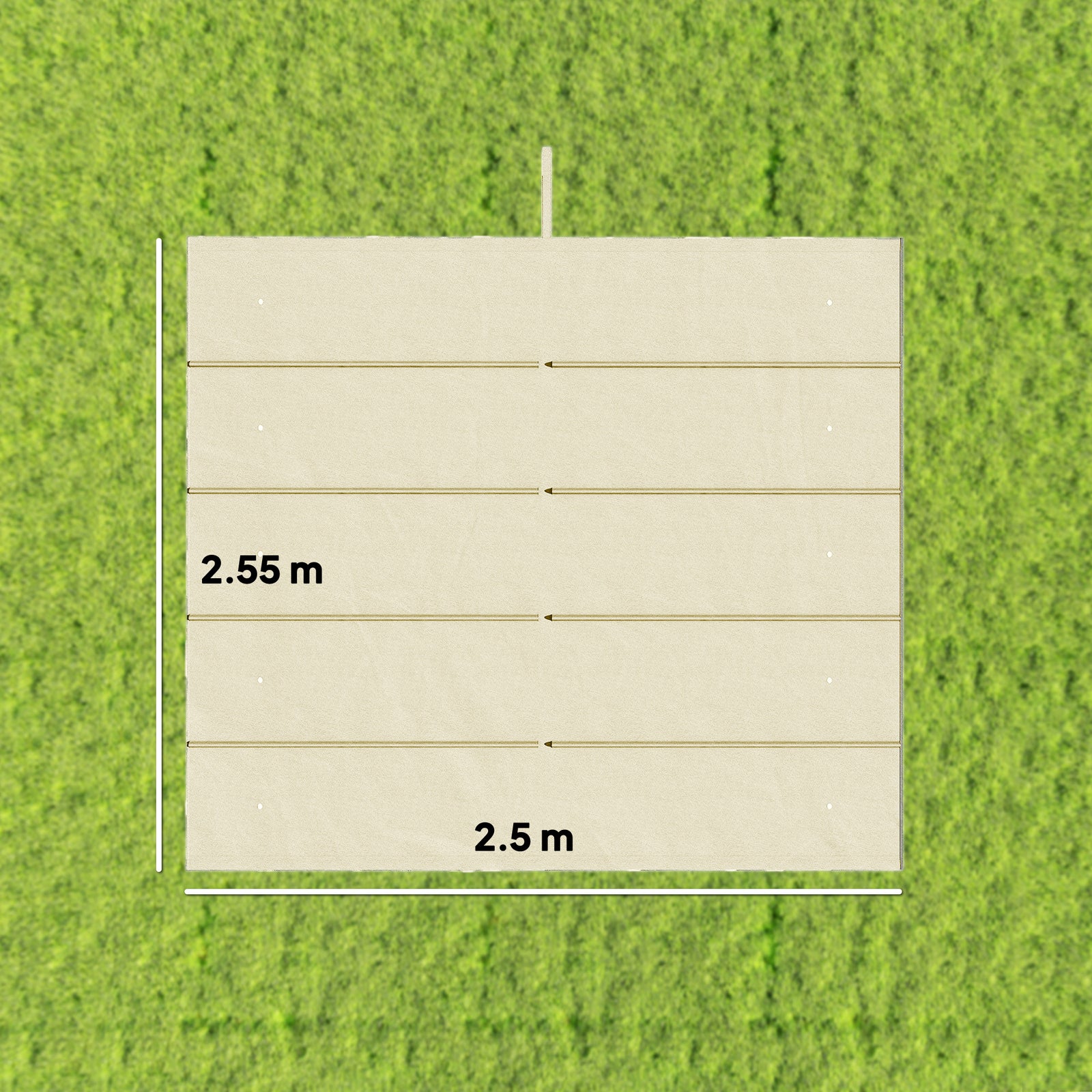 Outsunny Retractable Pergola Cover, 2.55 x 2.5 m Replacement Canopy Fabric for 3 x 3 m Frame, Roof Top Only, Cream White
