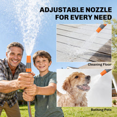 Outsunny Retractable Hose Reel Wall Mounted, 30+2m Garden Hose Pipe Reel with Auto Retraction, Self-Locking, Orange