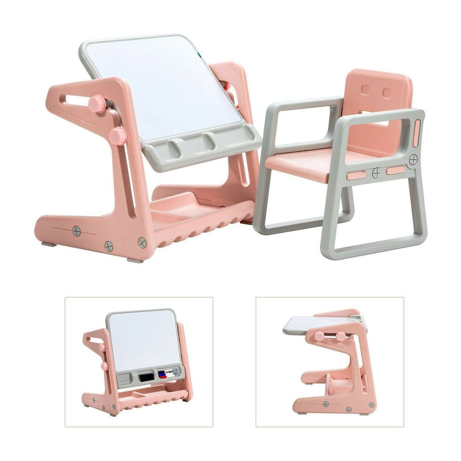 Children's Art Easel / Table and Chair Set with Ample Storage Space
