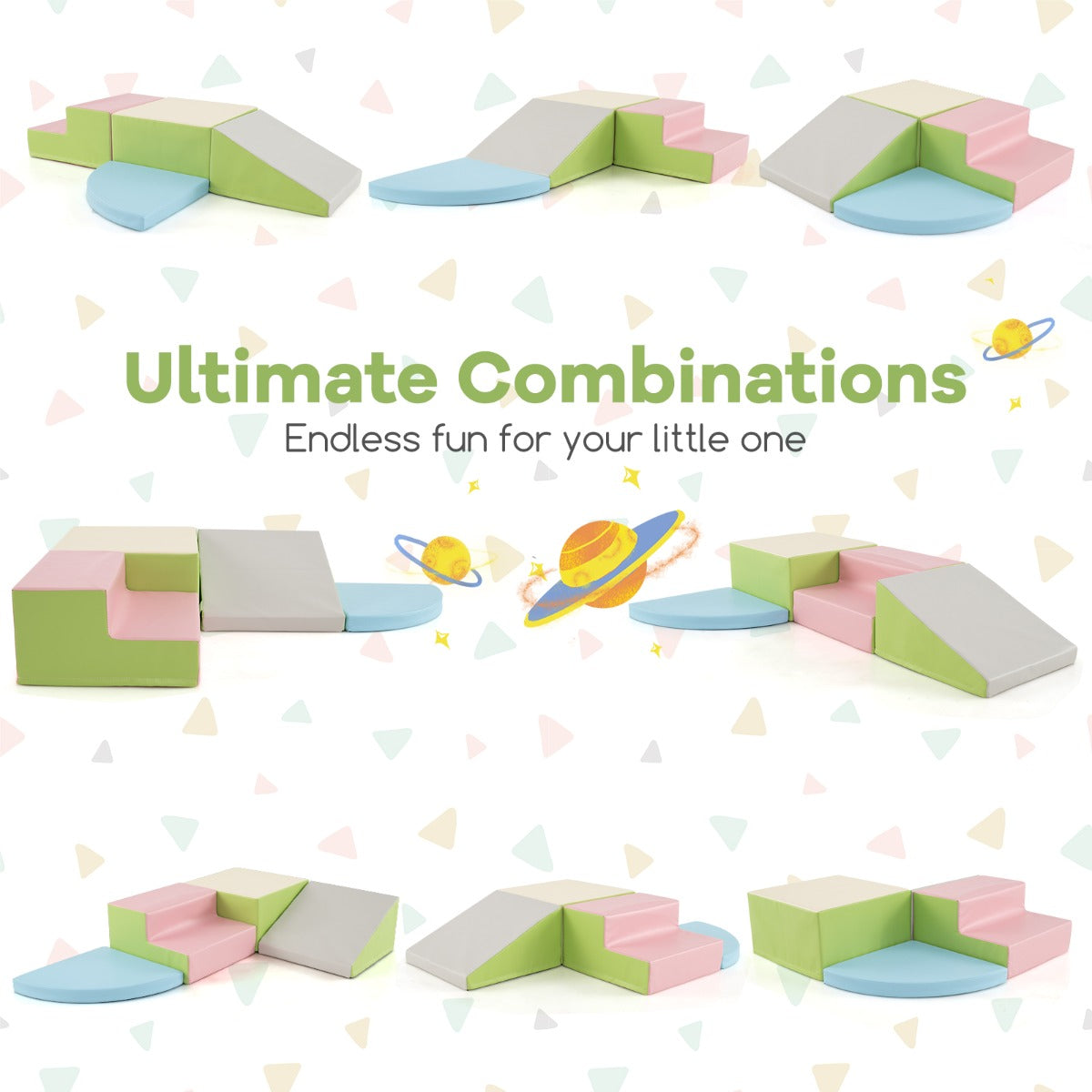 4-Piece Climb and Crawl Foam Block Play Set for Infant Baby-Colourful