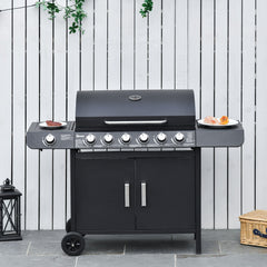 Outsunny Seven Burner Gas Grill, with Integrated Thermometer and Storage - product image 2