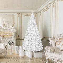 8 Feet White Artificial Christmas Tree with Metal Stand