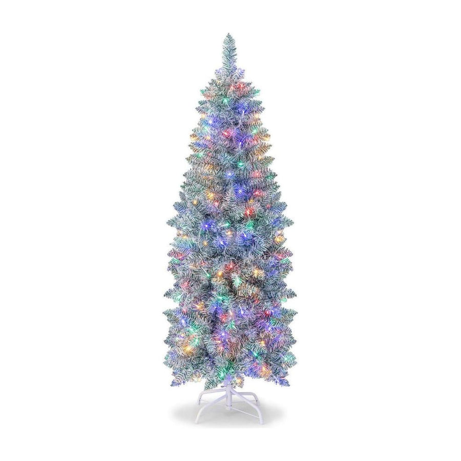 150/180 cm Slim Pencil Christmas Tree with 343/475 Branch Tips and 190/250 Colorful LED Lights-150 cm
