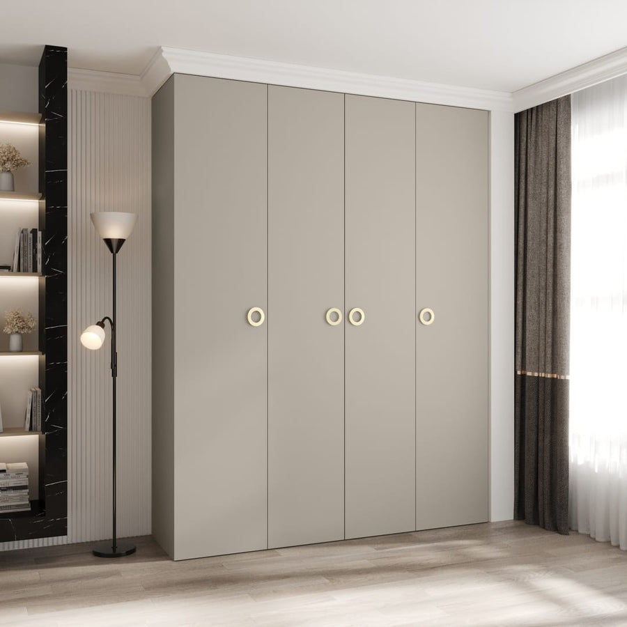 Como I Hinged Door Wardrobe 190cm with four doors and circular handles